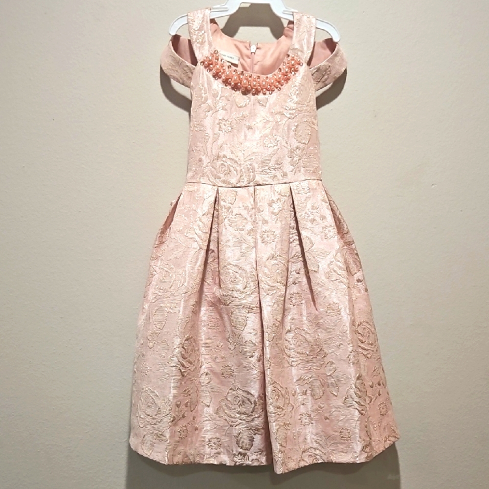Bonnie Jean Elegant Pink Floral Dress size 5